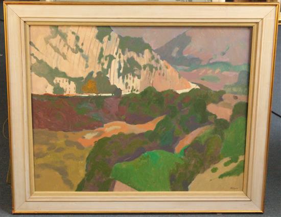 Colin Hayes (1919-2003), Cliffs in a landscape, 24 x 30in.